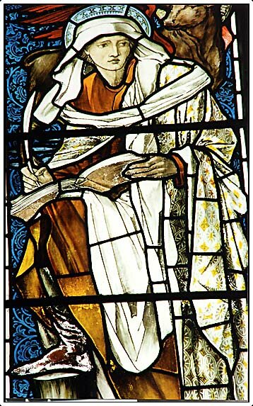<font><b>Stained glass</b>window depicting St Luke by Burne-Jones. This is Stained Glass Photography's signature image.</font>
