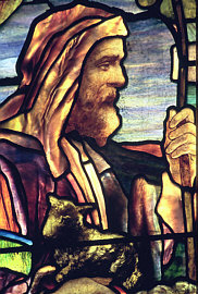 Shepherd in stained glass