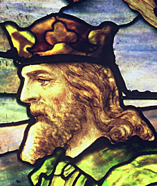King in stained glass