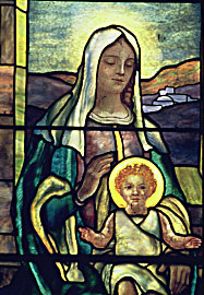 Madonna and Child in stained glass