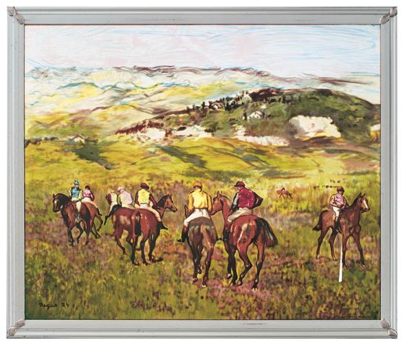 Jockeys on Horseback Before Distant Hills by Edgar Degas