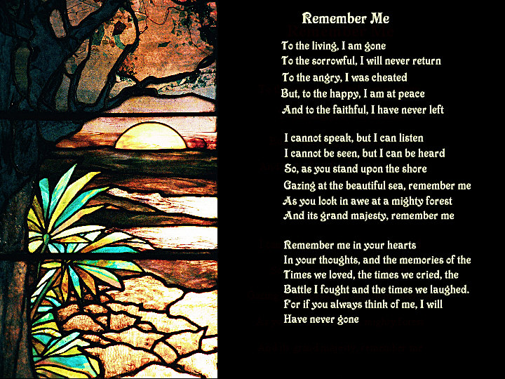 Link to Remember Me poem