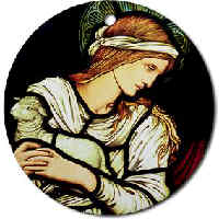St Agnes in stained glass by Burne-Jones