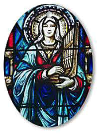 St Cecilia in stained glass