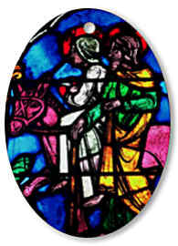 Flight to Egypt in stained glass